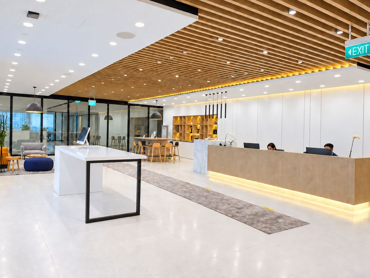 Reception, Level 43, at Asia Square Tower 1