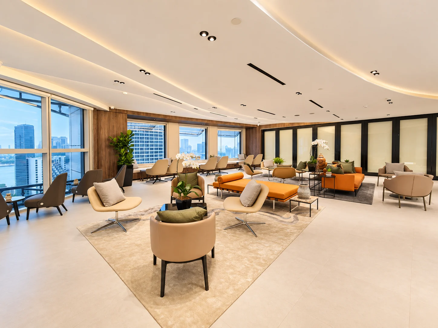 Lounge with city views at Centennial Tower Level 21