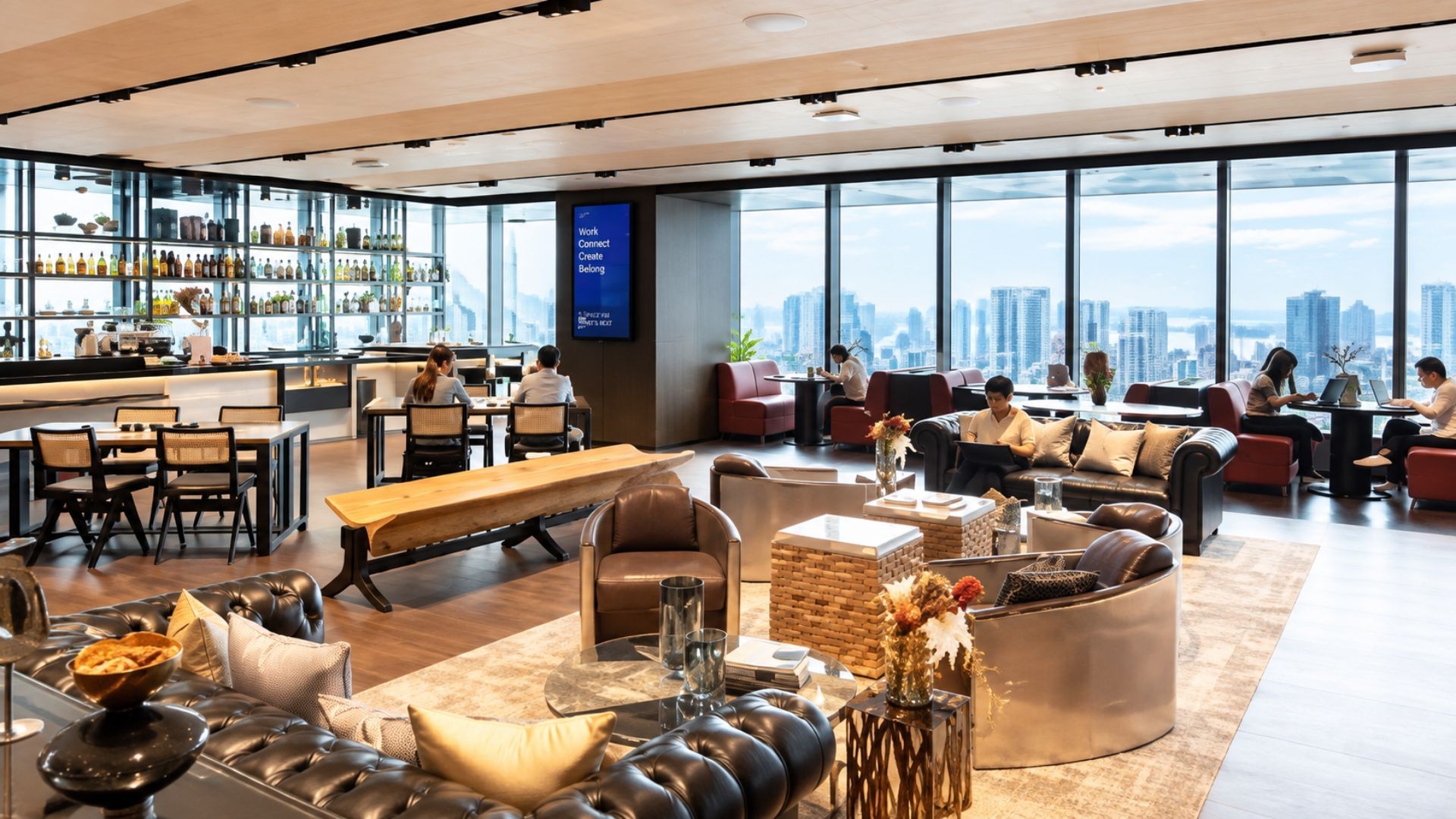 Lounge seating and city views at IOI Central Boulevard Towers