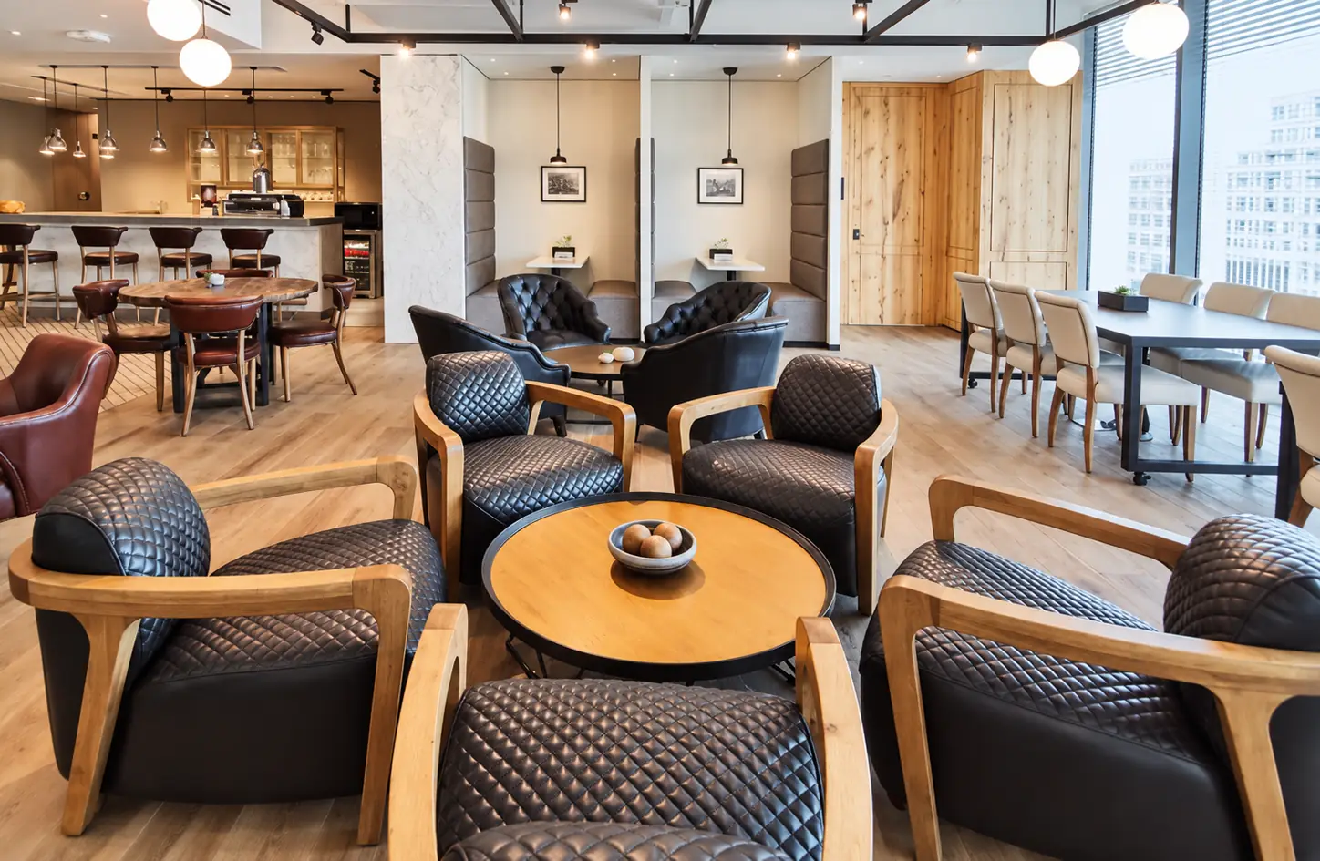Lounge seating, at Ocean Financial Centre