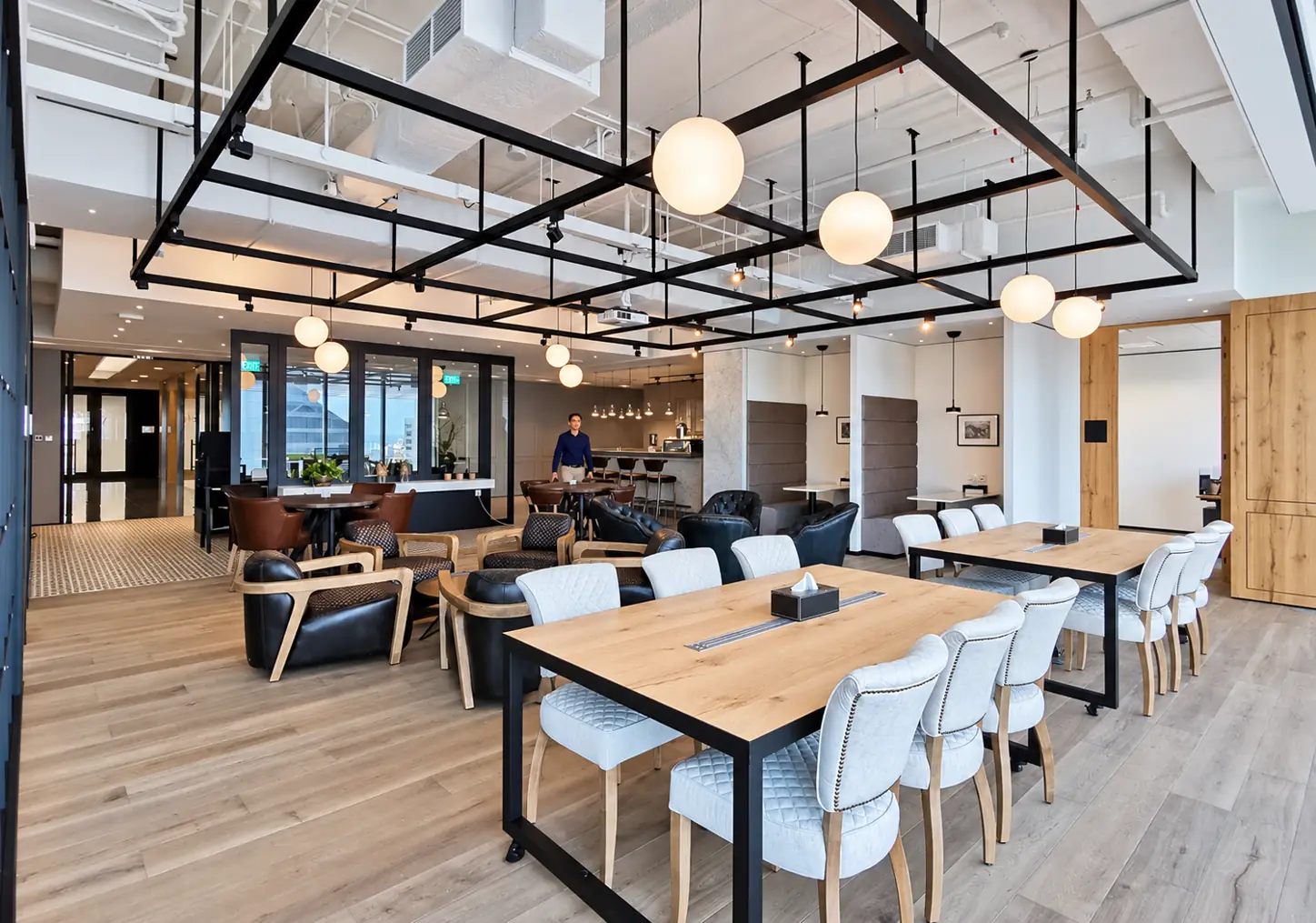 Level 37 breakout area, at Ocean Financial Centre