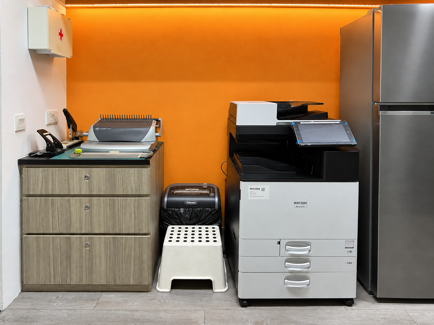 Photocopier and shared equipment area