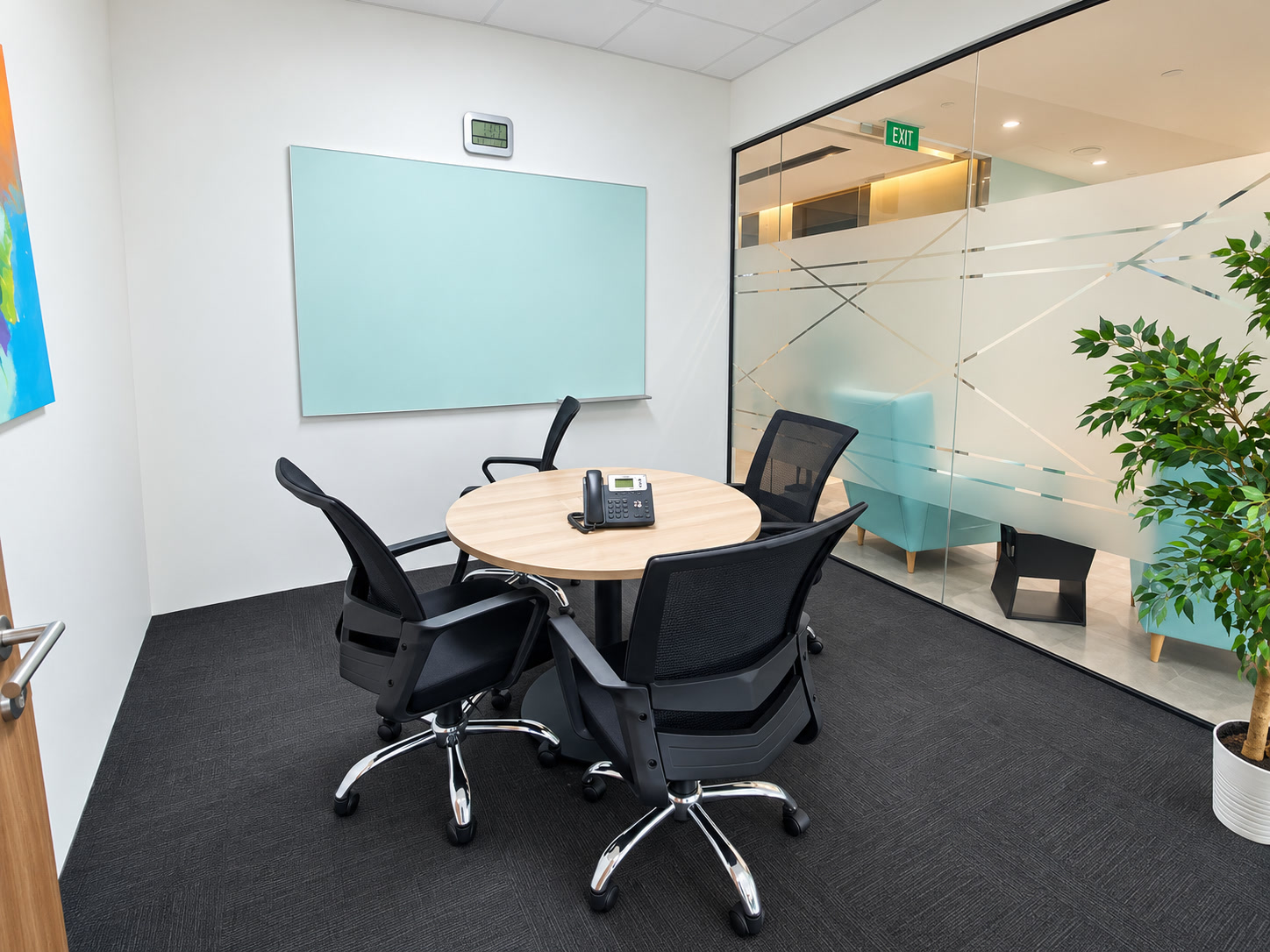 Small meeting room with round table
