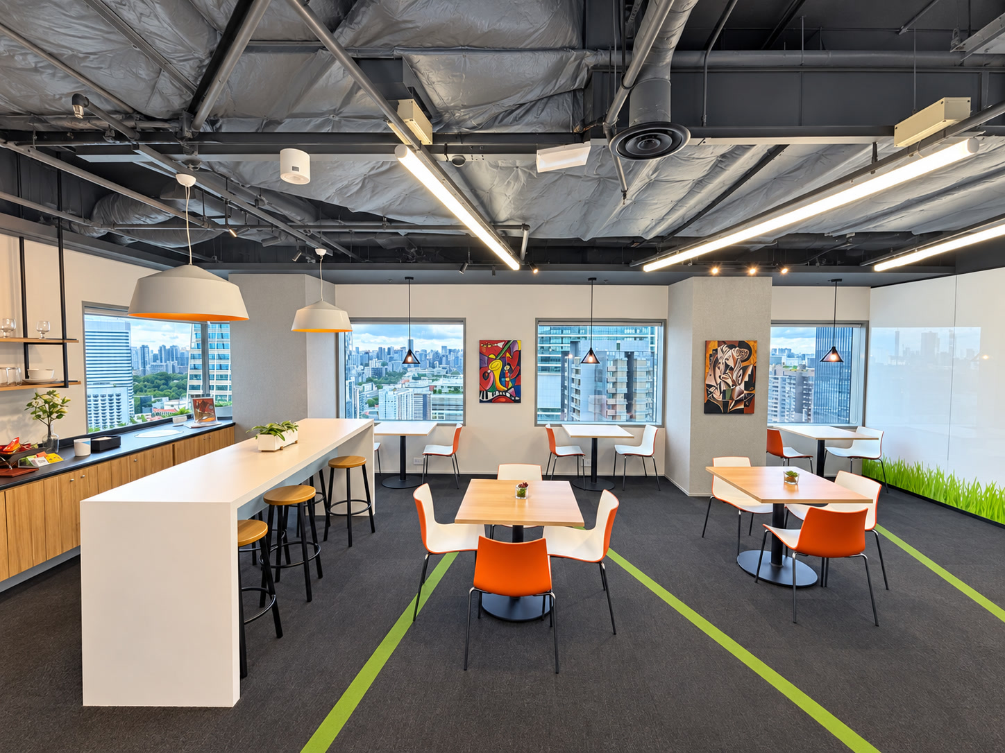 Shared lounge with window views
