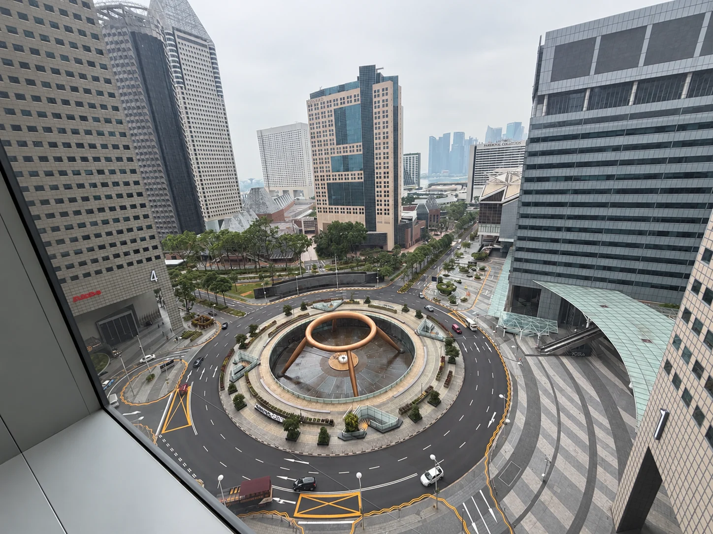 View towards the Fountain of Wealth at Suntec Tower 2 Level 13