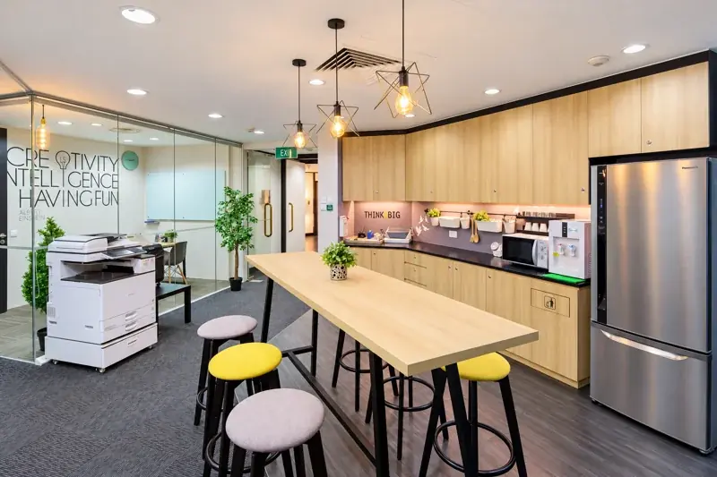 Pantry and shared workspace at The Octagon