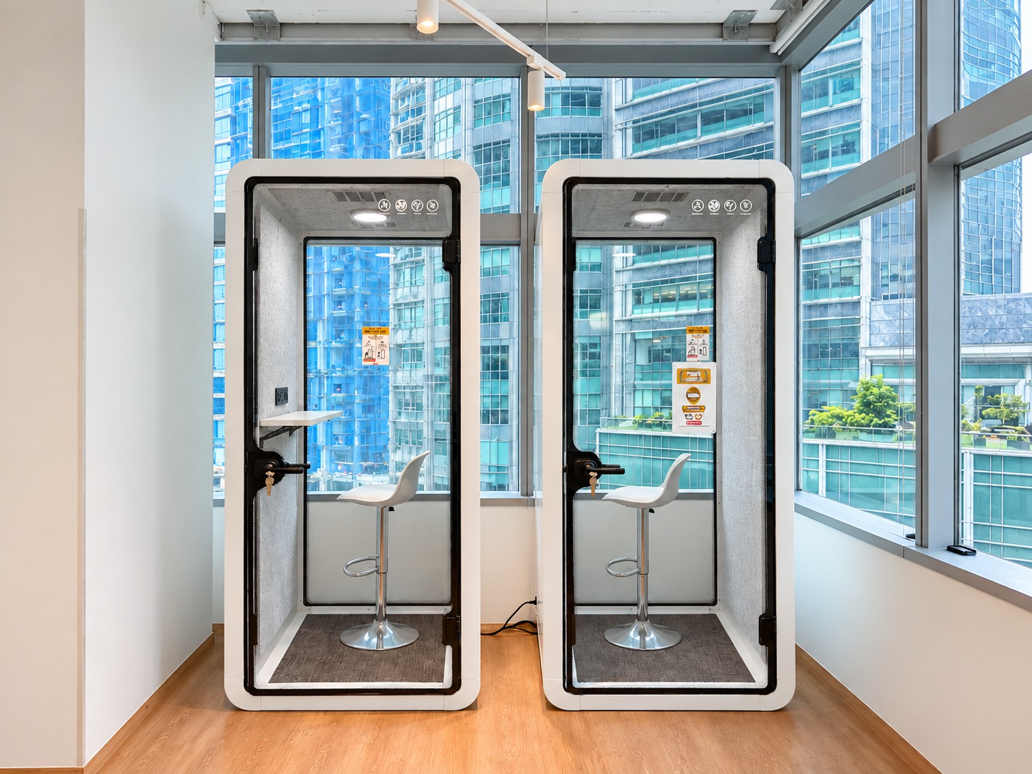 Phone booths, at Twenty Anson