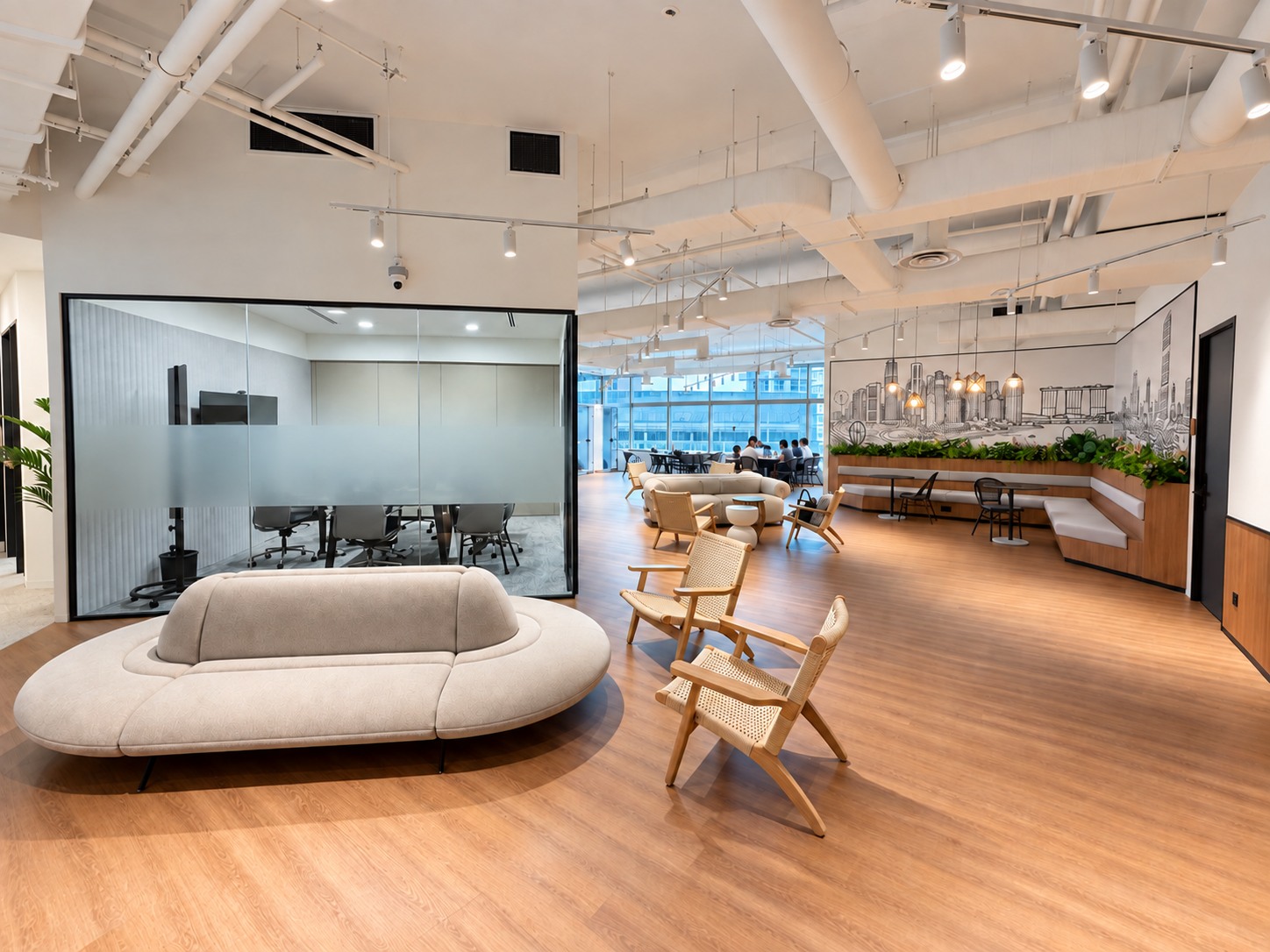 Lounge seating and city views at Twenty Anson